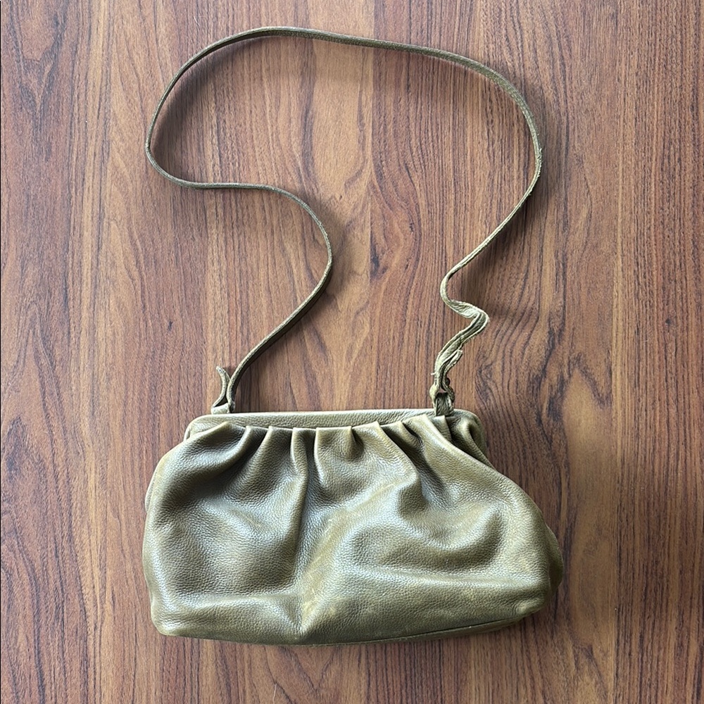 Free People Green Leather Crossbody Bag